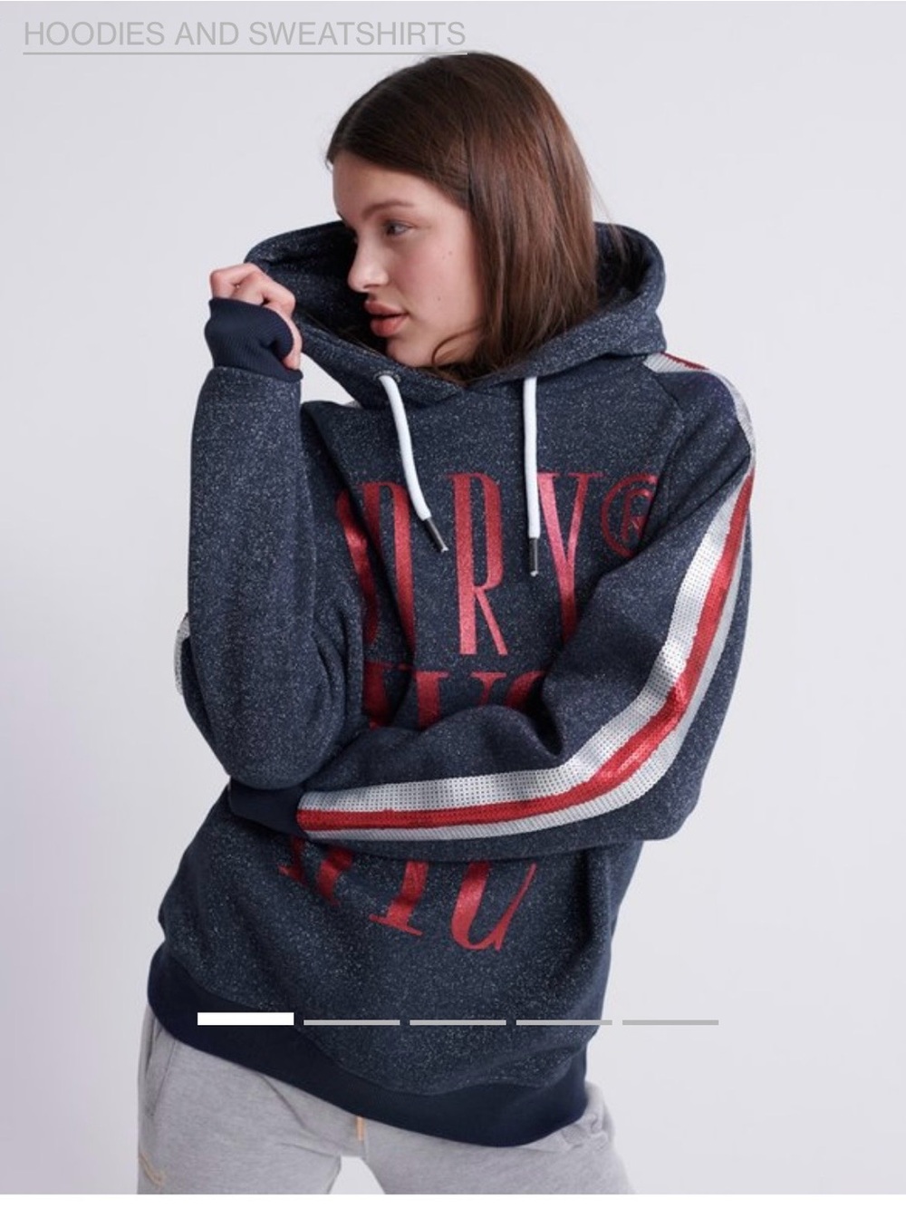 Women’s NYC Oversized Boutique Hoodie with Glitter and Sequins size XS/Small